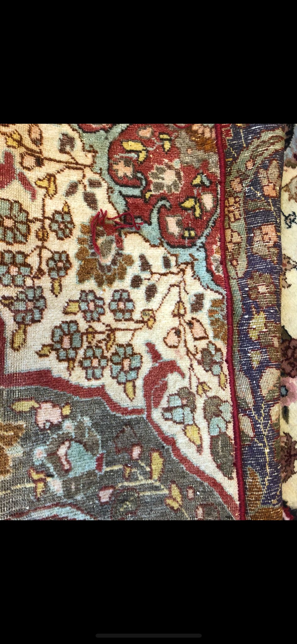 Tapis lavé et restauré en atelier